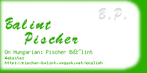 balint pischer business card